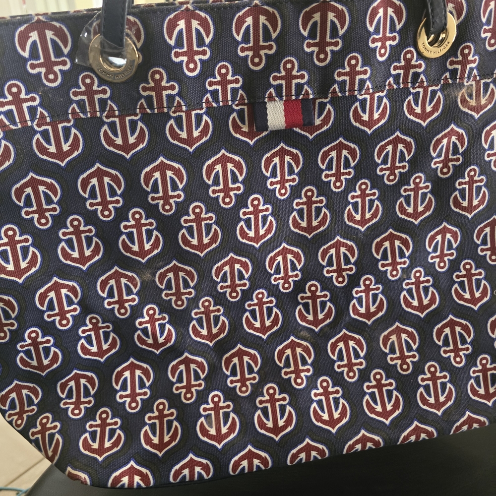 Tommy Hilfiger Navy and Red Anchor Shoulder Bag